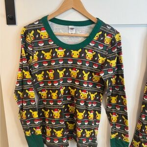 Hanna Andersson Pikachu Pajama Top - Black, Yellow, and Green- Adult Women’s M